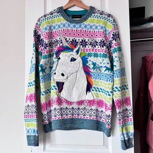 Overside holiday lovely Unicorn Long-Sleeve Sweater